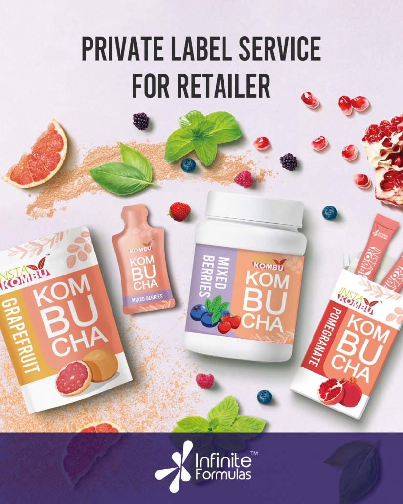 private label service for kombucha tea product in instant powder and supplment