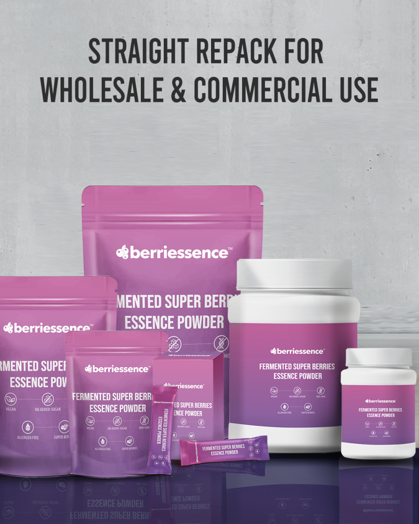 Extensive packaging of fermented acai berry powder for commercial use